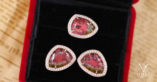 WILLS 款式鑒賞 ~ 三角原型西瓜碧璽(Watermelon Tourmaline)戒指耳環 - WILLS JEWELLERY