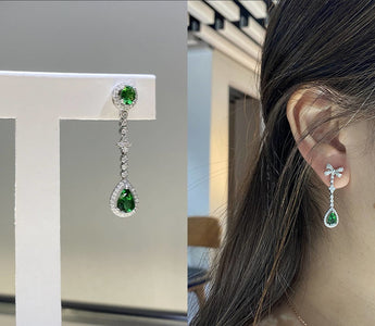 WILLS 款式鑒賞 ~ 變身三戴法 x 沙弗萊寶石鑽石耳環 - WILLS JEWELLERY