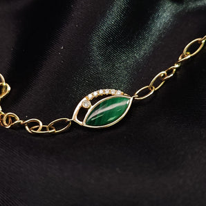 Enchaîner梨形手鏈．孔雀石