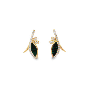 Enchaîner marquise earrings. malachite
