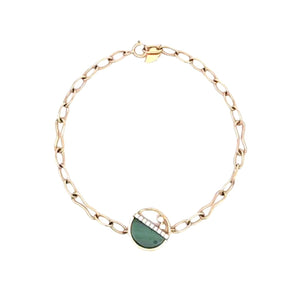 Enchaîner Round Bracelet. Malachite