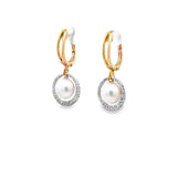 圓形垂吊耳環・7.5mm日本Akoya珍珠 - WILLS JEWELLERY