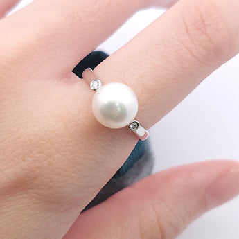 簡約戒指 • 7.5mm日本Akoya珍珠 - WILLS JEWELLERY