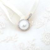 圓形圍鑽吊墜 • 7.5mm日本Akoya珍珠 - WILLS JEWELLERY