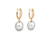 圓形垂吊耳環・7.5mm日本Akoya珍珠 - WILLS JEWELLERY