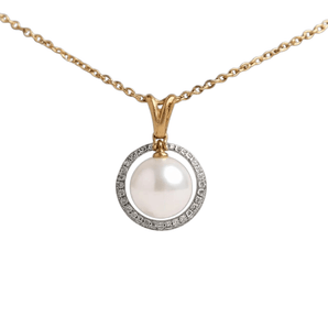 圓形層次吊墜 • 8mm日本Akoya珍珠 - WILLS JEWELLERY