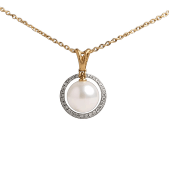 圓形層次吊墜 • 8mm日本Akoya珍珠 - WILLS JEWELLERY