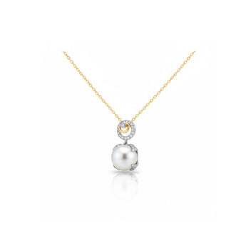 小花形吊墜 • 8mm日本Akoya珍珠 - WILLS JEWELLERY