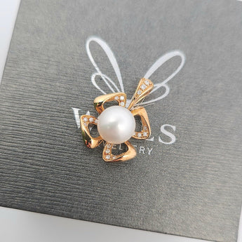 花形層次吊墜 • 8mm日本Akoya珍珠 - WILLS JEWELLERY