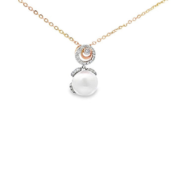 小花形吊墜 • 8mm日本Akoya珍珠 - WILLS JEWELLERY