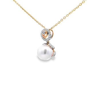 小花形吊墜 • 8mm日本Akoya珍珠 - WILLS JEWELLERY