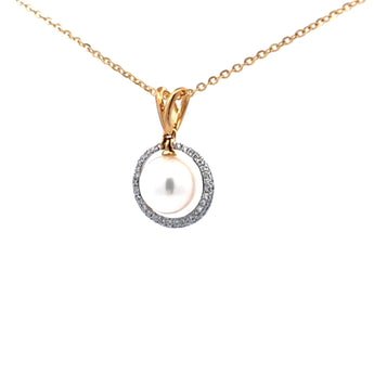 圓形層次吊墜 • 8mm日本Akoya珍珠 - WILLS JEWELLERY