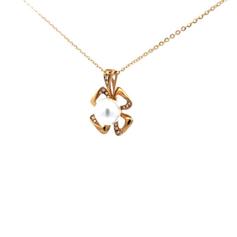 花形層次吊墜 • 8mm日本Akoya珍珠 - WILLS JEWELLERY