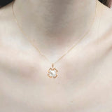 花形層次吊墜 • 8mm日本Akoya珍珠 - WILLS JEWELLERY