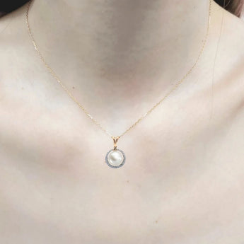 圓形層次吊墜 • 8mm日本Akoya珍珠 - WILLS JEWELLERY