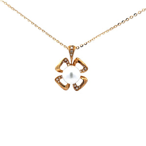 花形層次吊墜 • 8mm日本Akoya珍珠 - WILLS JEWELLERY