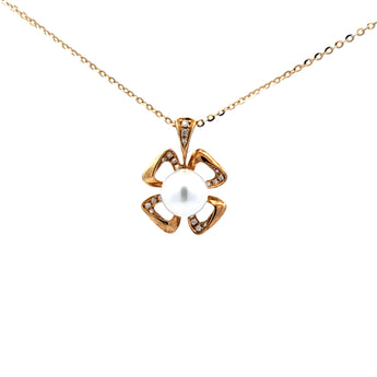 花形層次吊墜 • 8mm日本Akoya珍珠 - WILLS JEWELLERY