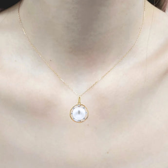 雙圈吊墜 • 9mm日本Akoya珍珠 - WILLS JEWELLERY