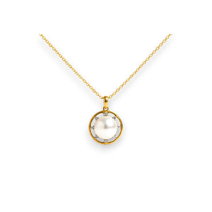 雙圈吊墜 • 9mm日本Akoya珍珠 - WILLS JEWELLERY