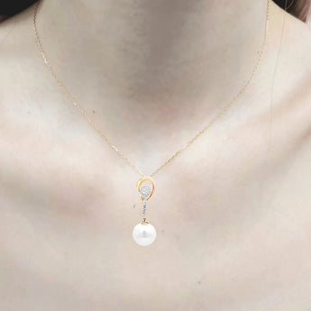 流線形吊墜 • 9mm日本Akoya珍珠 - WILLS JEWELLERY