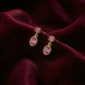 粉寶優雅垂墜耳環