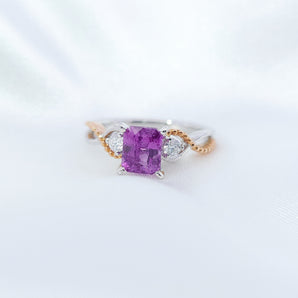 扭結戒指．紫色藍寶石