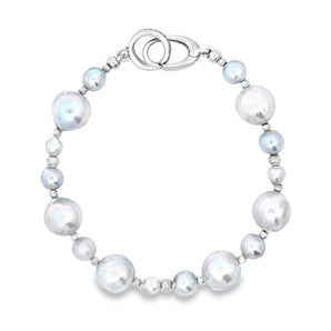 層次手鏈 • 日本Akoya銀藍色珍珠 - WILLS JEWELLERY