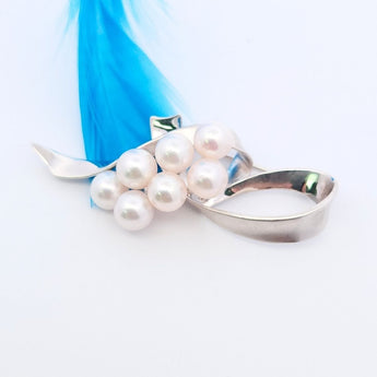 流線絲帶胸針 • 日本Akoya珍珠 - WILLS JEWELLERY