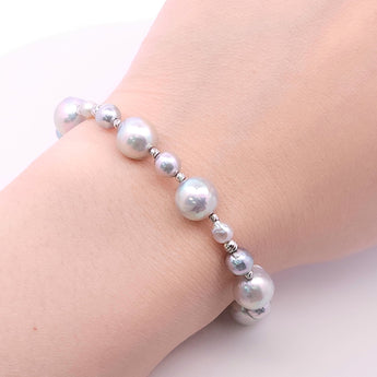 層次手鏈 • 日本Akoya銀藍色珍珠 - WILLS JEWELLERY
