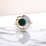 Enchaîner圓形戒指．孔雀石 - WILLS JEWELLERY