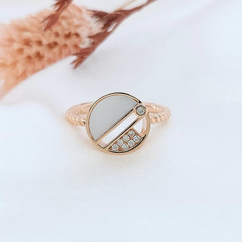 Enchaîner圓形戒指．珍珠貝母 - WILLS JEWELLERY