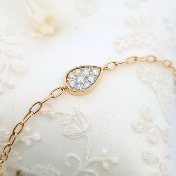 Enchaîner水滴形手鏈．鑽石 - WILLS JEWELLERY