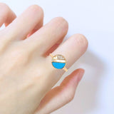 Enchaîner圓形戒指・綠松石 - WILLS JEWELLERY