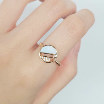 Enchaîner圓形戒指．珍珠貝母 - WILLS JEWELLERY