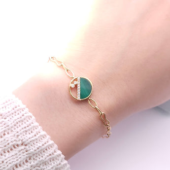 Enchaîner圓形手鏈．孔雀石 - WILLS JEWELLERY