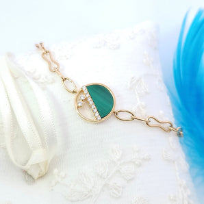 Enchaîner圓形手鏈．孔雀石 - WILLS JEWELLERY