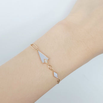 Enchaîner多邊形手鏈．珍珠貝母 - WILLS JEWELLERY