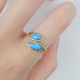 Enchaîner馬眼形戒指．綠松石 - WILLS JEWELLERY