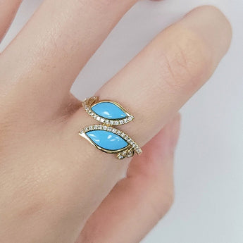 Enchaîner馬眼形戒指．綠松石 - WILLS JEWELLERY