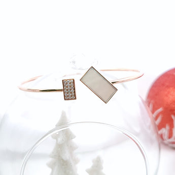 （網店限定！）Enchaîner手鐲．長方形珍珠貝母 - WILLS JEWELLERY