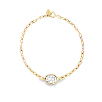 Enchaîner橢圓形手鏈．鑽石 - WILLS JEWELLERY