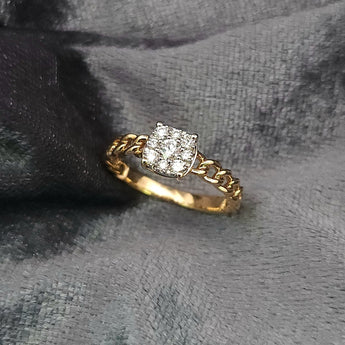 Enchaîner枕形戒指．鑽石 - WILLS JEWELLERY