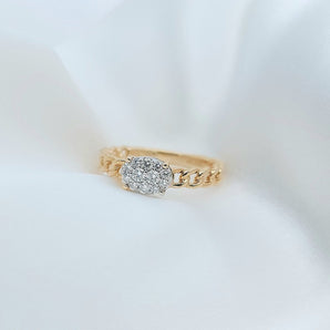 Enchaîner橢圓形戒指．鑽石 - WILLS JEWELLERY