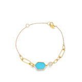 Enchaîner多邊形手鏈．綠松石 - WILLS JEWELLERY