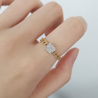 Enchaîner枕形戒指．鑽石 - WILLS JEWELLERY