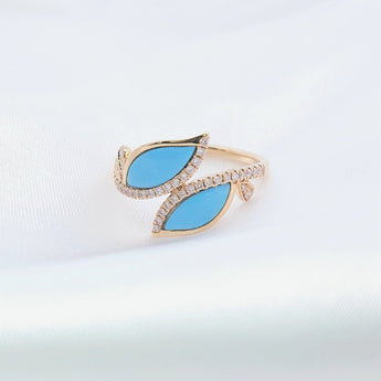 Enchaîner馬眼形戒指．綠松石 - WILLS JEWELLERY