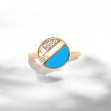 Enchaîner圓形戒指・綠松石 - WILLS JEWELLERY