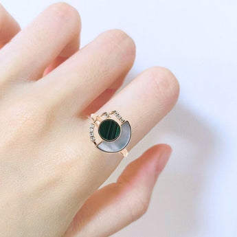 Enchaîner圓形戒指．孔雀石 - WILLS JEWELLERY