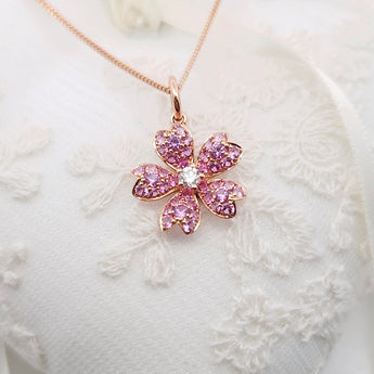 Garden・櫻花粉紅藍寶石頸鏈 - WILLS JEWELLERY