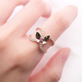 Garden・蝴蝶粉紅藍寶石戒指 - WILLS JEWELLERY